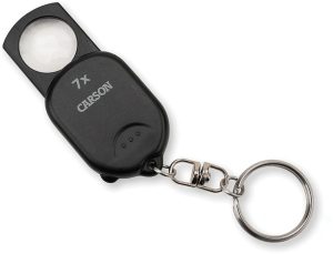 Carson Optics Pop Up Keychain Magnifier - 7x Retractible