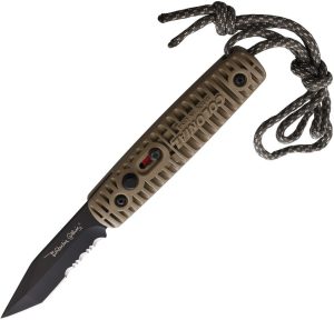 Colonial Auto Ranger Button Lock Tan Tanto Knife