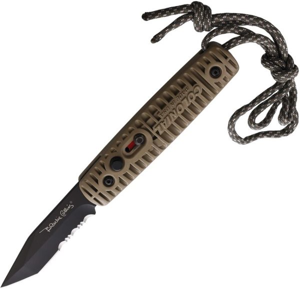 Colonial Auto Ranger Button Lock Tan Tanto Knife