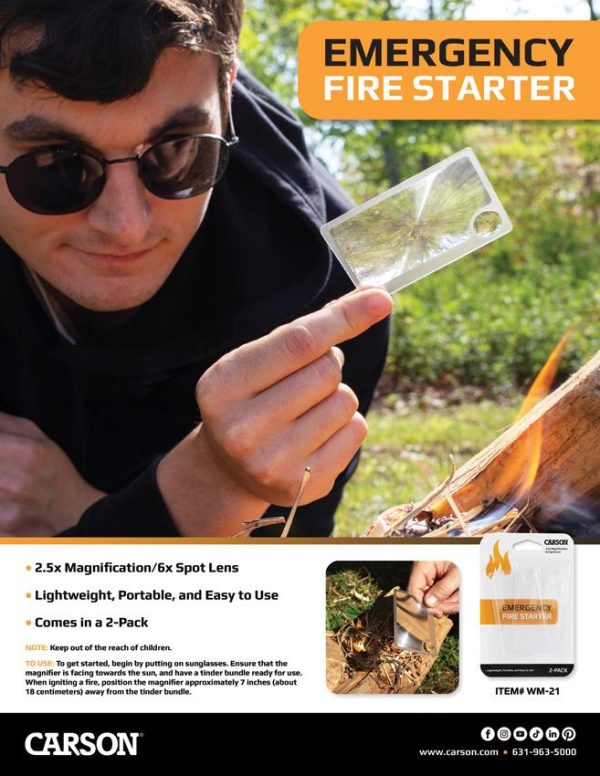 Carson Optics Credit Card Magnifier 2.5x Dual Pack