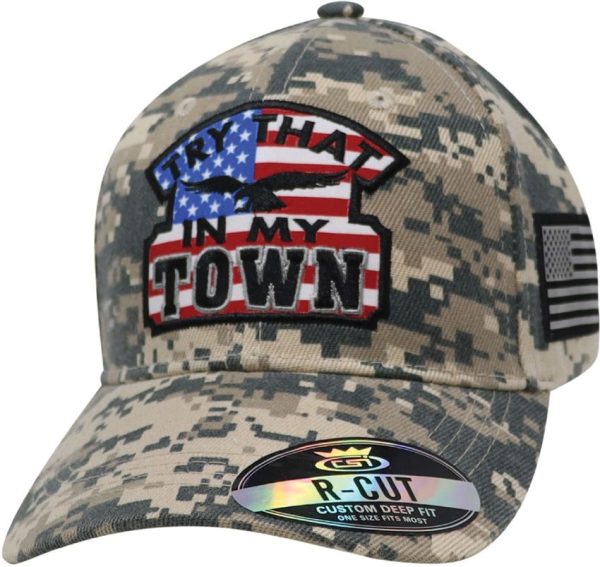 Try That In My Town Embroidered Six Panel Cap - Camo