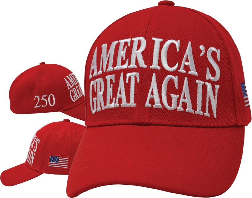 America's Great Hat Red Six Panel Cap