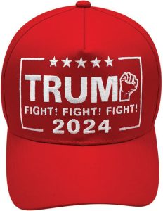 Fight Fight Fight Embroidered Six Panel Cap - Red