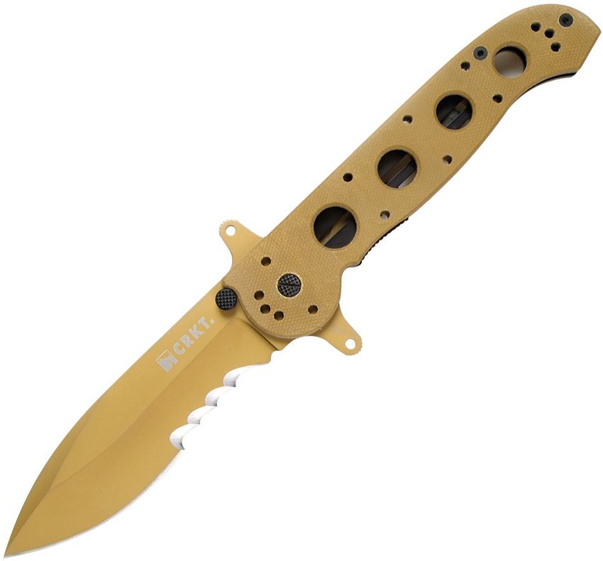 CRKT M21 Folding Knife 3.88" Desert Tan Serrated Blade