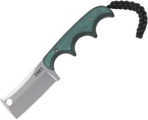 CRKT Minimalist Cleaver Neck Knife - Green and Black Handle