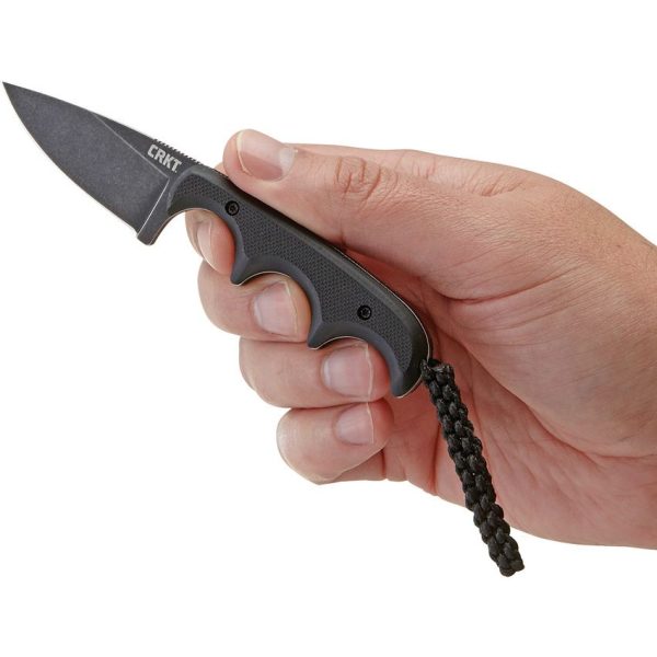 CRKT Minimalist Stonewash 5Cr15MoV - Black G10 Neck Knife