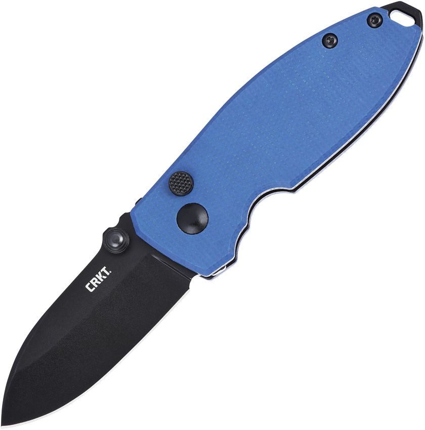 CRKT Squid Button Lock Folding Knife Blue Micarta 2.25" D2