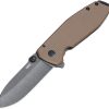 CRKT Squid XM Brown D2 Assisted Framelock Knife