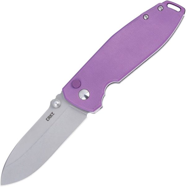 CRKT Squid XM Purple Sandvik Button Lock Knife