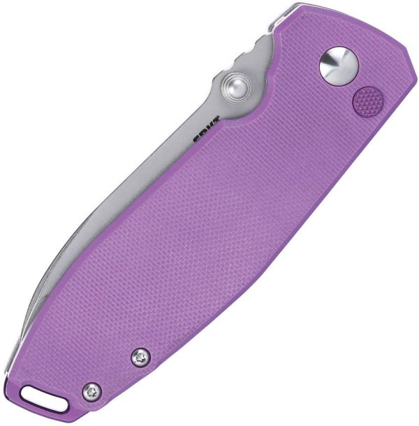 CRKT Squid XM Purple Sandvik Button Lock Knife