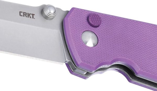 CRKT Squid XM Purple Sandvik Button Lock Knife