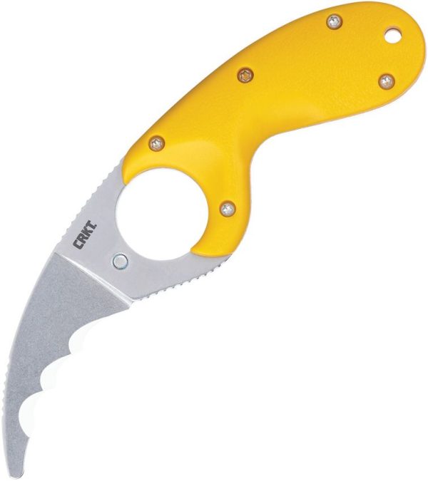 CRKT Bear Claw Fixed Blade - Yellow GRN Handle