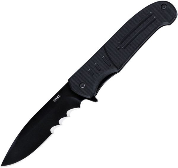 CRKT Ignitor A/O Linerlock - Serrated Black G10