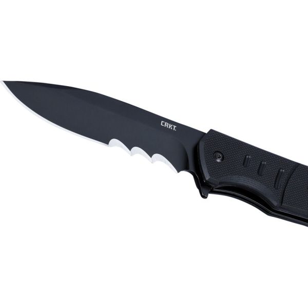 CRKT Ignitor A/O Linerlock - Serrated Black G10