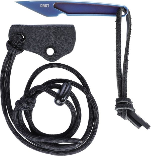 CRKT HangTi Fixed Blade - Blue Titanium One-Piece