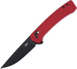 CRKT Q Compact Crossbar Red - Drop Point Linerlock