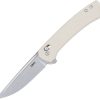CRKT Q Compact Crossbar White - Drop Point Linerlock