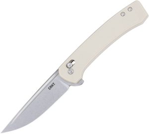 CRKT Q Compact Crossbar White - Drop Point Linerlock
