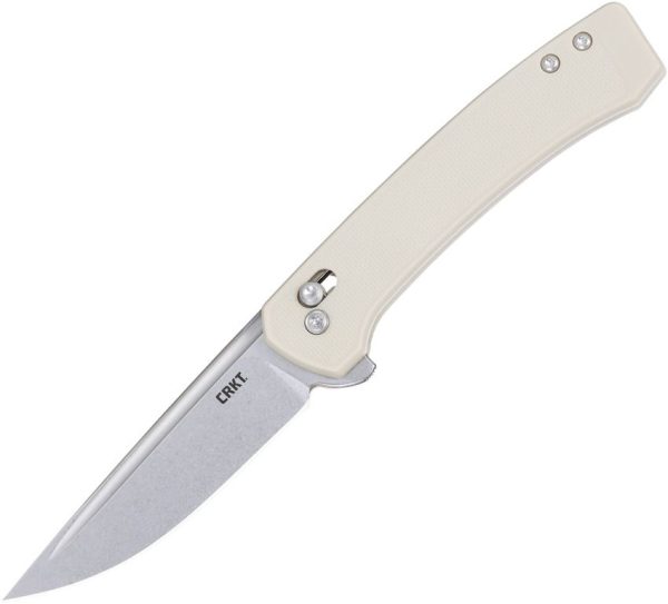 CRKT Q Compact Crossbar White - Drop Point Linerlock