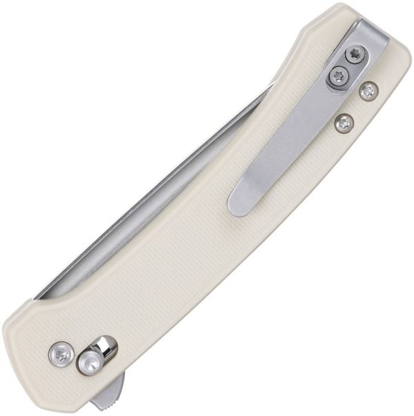 CRKT Q Compact Crossbar White - Drop Point Linerlock