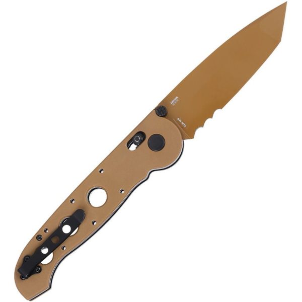 CRKT M16-14XD Crossbar Lock - Tan Serrated Tanto