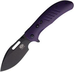 Critical Strike Zulu Button Lock Purple G10 Folding Knife