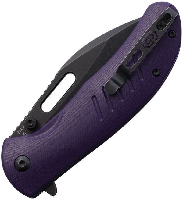 Critical Strike Zulu Button Lock Purple G10 Folding Knife