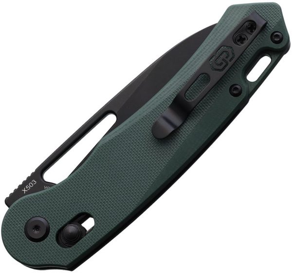 Critical Strike X503 Slide Lock Green G10 Drop Point