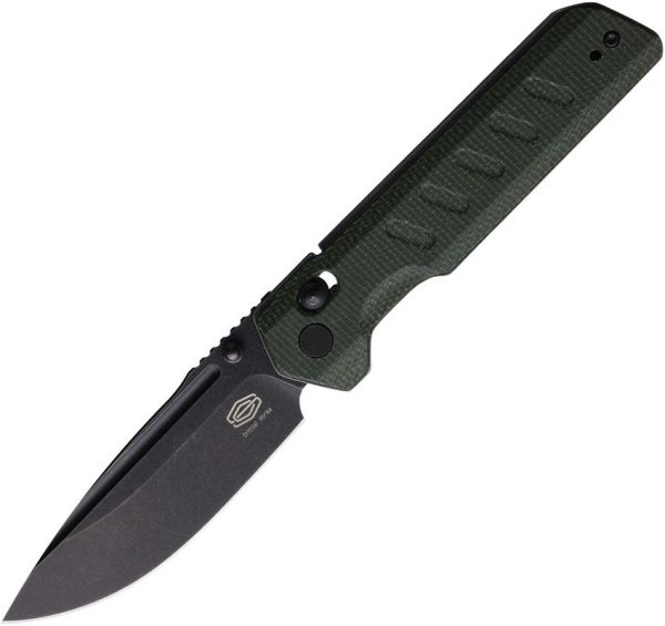 Critical Strike X504 Slide Lock Green Canvas Micarta Drop Point