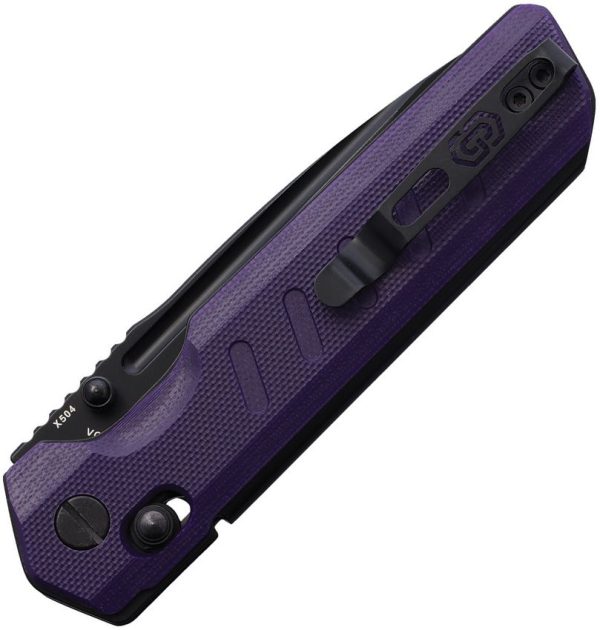 Critical Strike X504 Slide Lock Folding Knife - Purple G10
