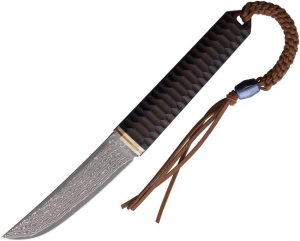 CRSZHD0401B.jpg Critical Strike Tanto Fixed Blade - Damascus Steel Brown Wood