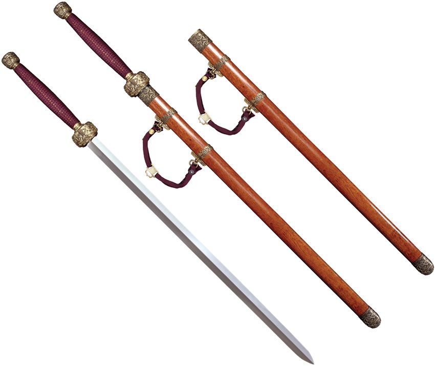 Cold Steel Two Handed Gim Sword 35" 1055HC Blade w/ Scabbard