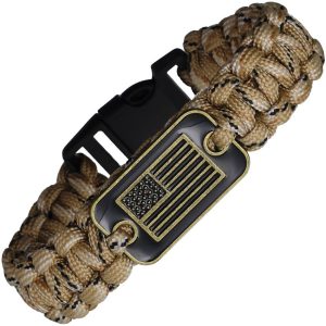 CT3010.jpg Coeburn Tool Paracord Bracelet Flag Emblem - Brown Camo