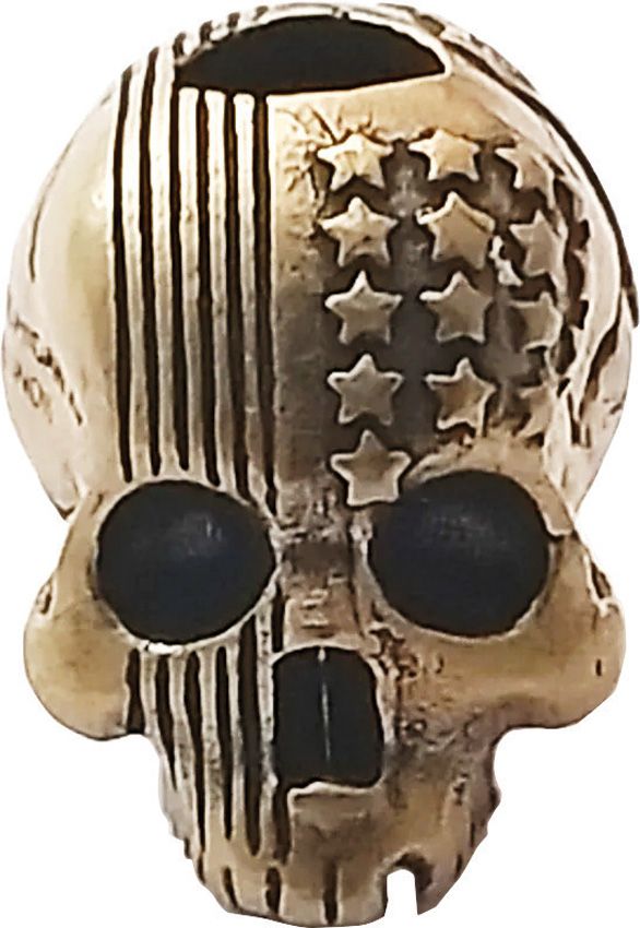 Coeburn Tool Route 66 Flag Skull Brass Bead