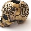Coeburn Tool Route 66 Flag Skull Brass Bead