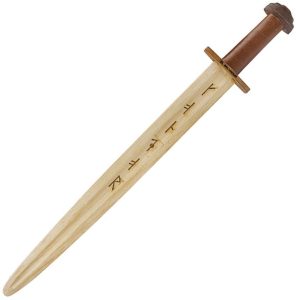 CTK102120HI.jpg Condor Viking Ironside Wooden Sword 20" Blade Brown Leather