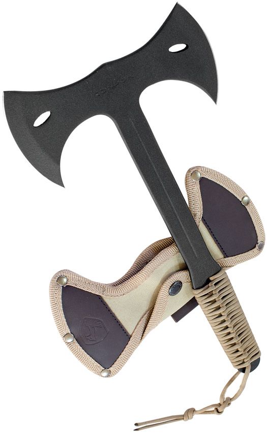 Condor Throwing Axe Double Bit 1065 Carbon Steel Tan Handle
