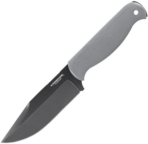 Condor Fighter Fixed Blade 5" 1075HC Steel Rhino Gray