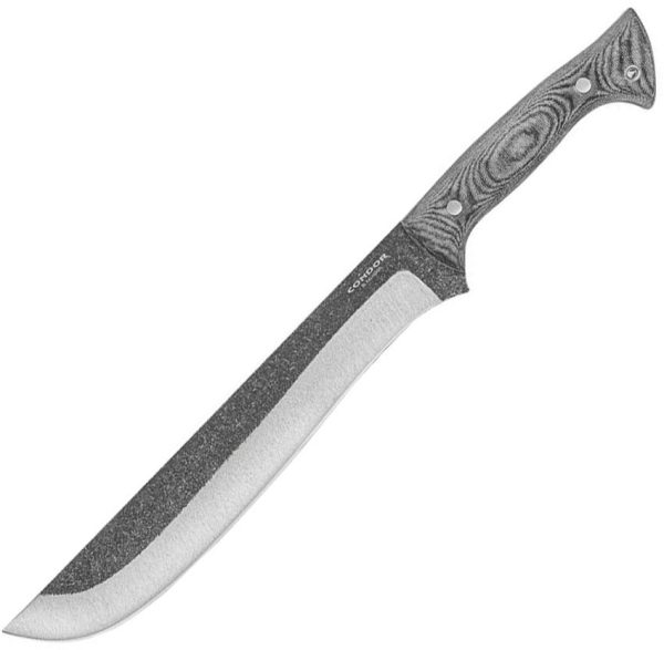 Condor Lobo Machete 12" 1075HC Steel Fixed Blade Black Micarta