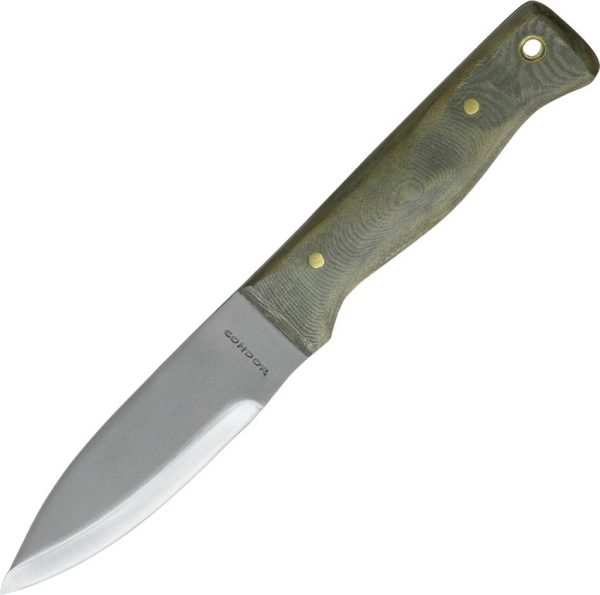 Condor Bushlore Fixed Blade Knife 1075 Carbon Steel Green Micarta