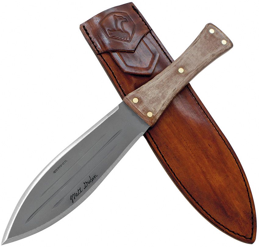Condor African Bush Knife 7" 1075HC Fixed Blade w/ Sheath