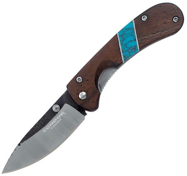 Condor Blue River Hunter Linerlock Walnut Turquoise