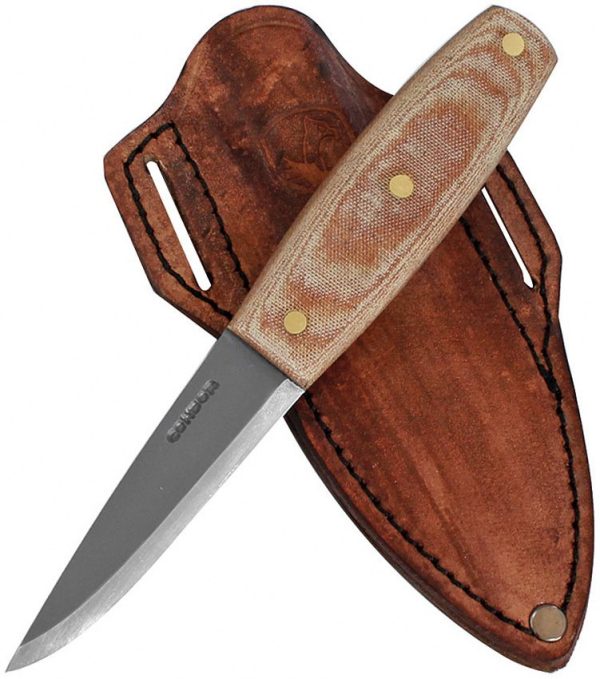 Condor Primitive Mountain Fixed Blade Knife 1075HC Steel Canvas Micarta