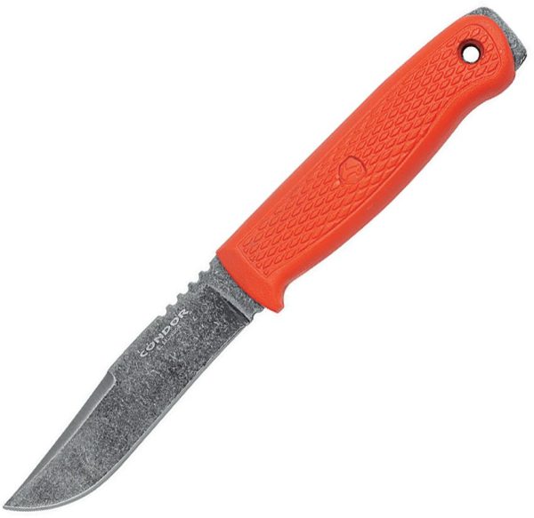 Condor Bushglider Orange Fixed Blade Knife 1095HC Steel