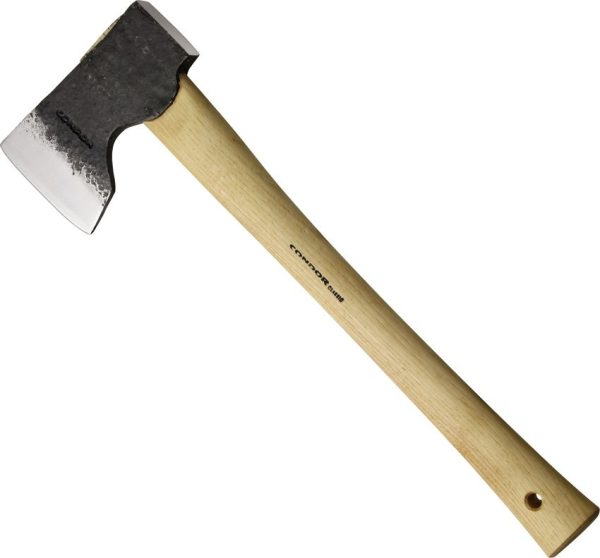 CTK4052C15.jpg Condor Woodworker Axe 1045 Carbon Steel Hickory Handle Fixed Blade