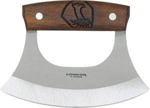 Condor Ulu Knife Fixed Blade 1075HC Steel Walnut Handle