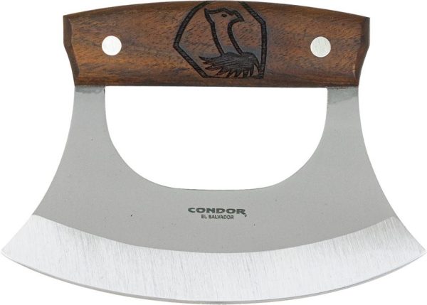 Condor Ulu Knife Fixed Blade 1075HC Steel Walnut Handle