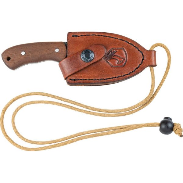 Condor Beetle Neck Knife Fixed Blade 1095HC Steel Walnut Handle