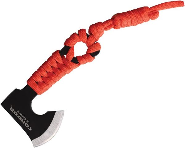 Condor Carlitos Neck Hatchet Orange 1075HC Steel Fixed Blade