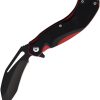 CU001.jpg Cuma Survival School BAMF Linerlock - Black/Red G10